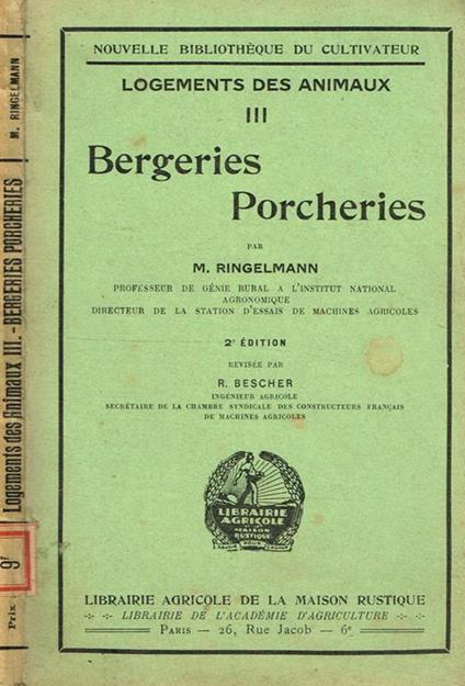 Bergeries, porcheries - Max Ringelmann - copertina