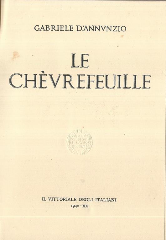 Le Chèvrefeuille - Gabriele D'Annunzio - copertina
