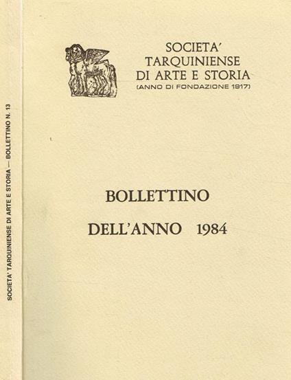 Società tarquiniense di arte e storia (anno di fondazione 1917). Bollettino dell'anno 1984 - copertina
