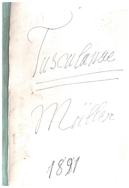Tusculanarum Disputationum. Libri quinque - M. Tullio Cicerone - copertina