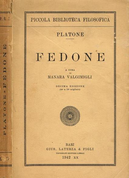 Fedone - Platone - copertina