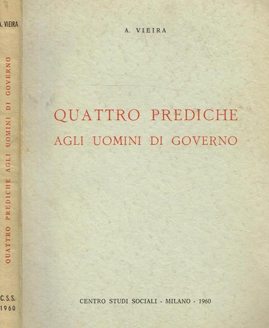 Quattro prediche agli uomini di governo - Antonio Vieira - copertina