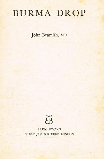 Burma drop - John Beamish - copertina