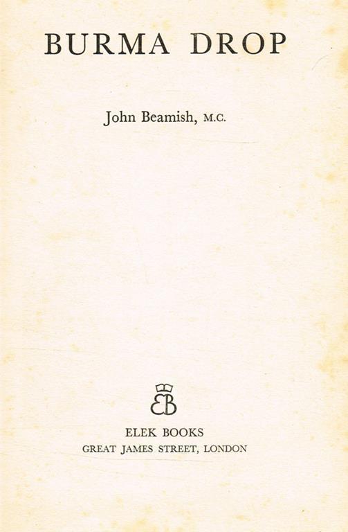 Burma drop - John Beamish - copertina