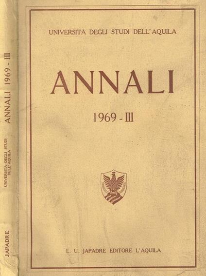 Annali 1969-III - copertina