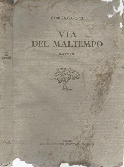 Via del maltempo - Fabrizio Onofri - copertina