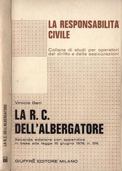 La r. c. dell' albergatore - Vinicio Geri - copertina