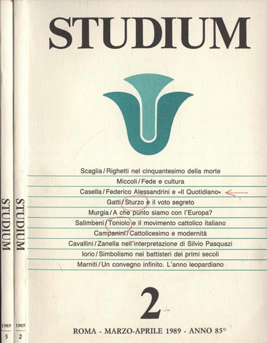 Studium Anno LXXXIV n. 2 - 5 - copertina
