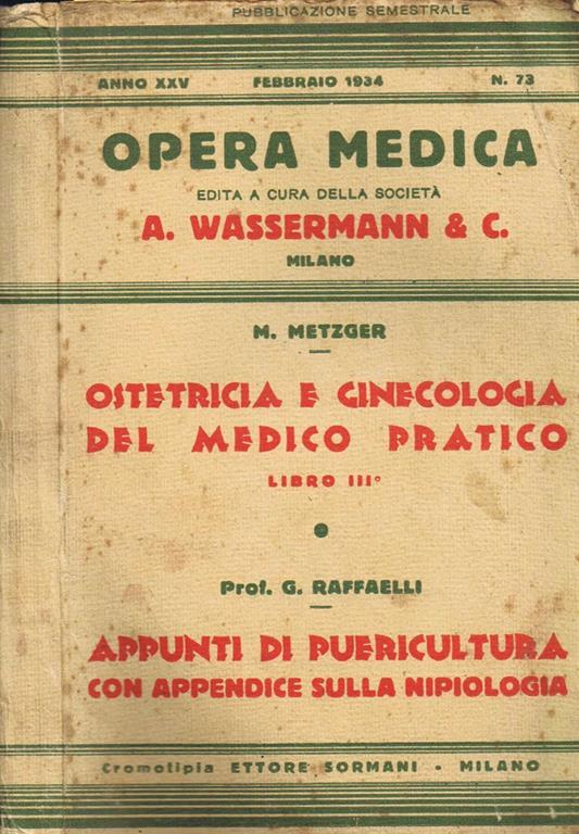 Ostetricia e Ginecologia del Medico Pratico - M. Metzger - copertina