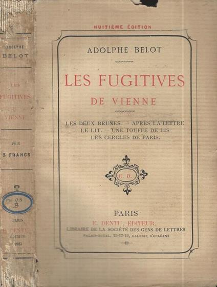 Les Fugitives de Vienne - Adolphe Belot - copertina