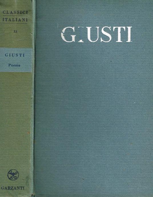 Poesie - Giuseppe Giusti - copertina