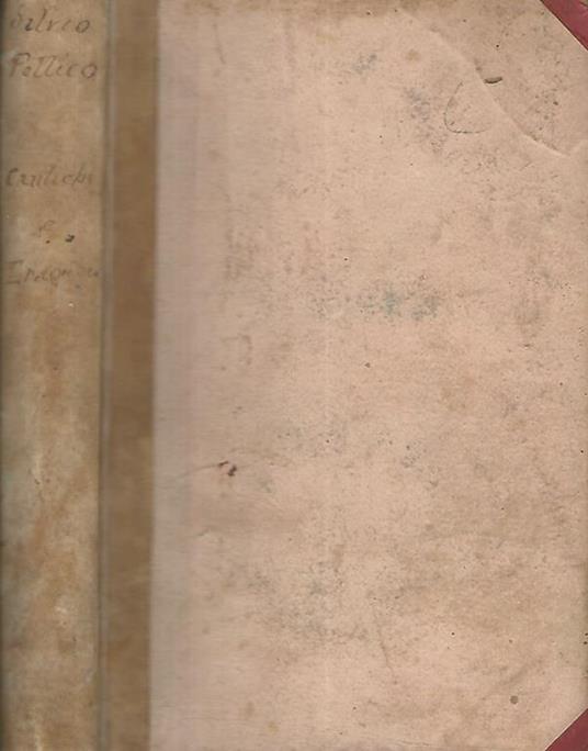 Cantiche e tragedie scelte - Silvio Pellico - copertina