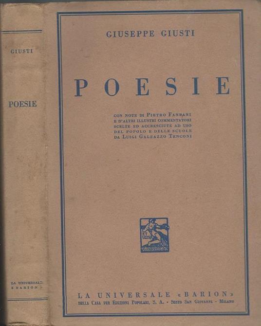 Poesie - Giuseppe Giusti - copertina