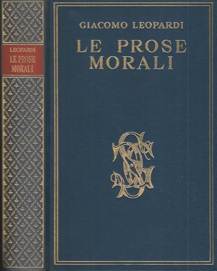 Le Prose Morali - Giacomo Leopardi - copertina