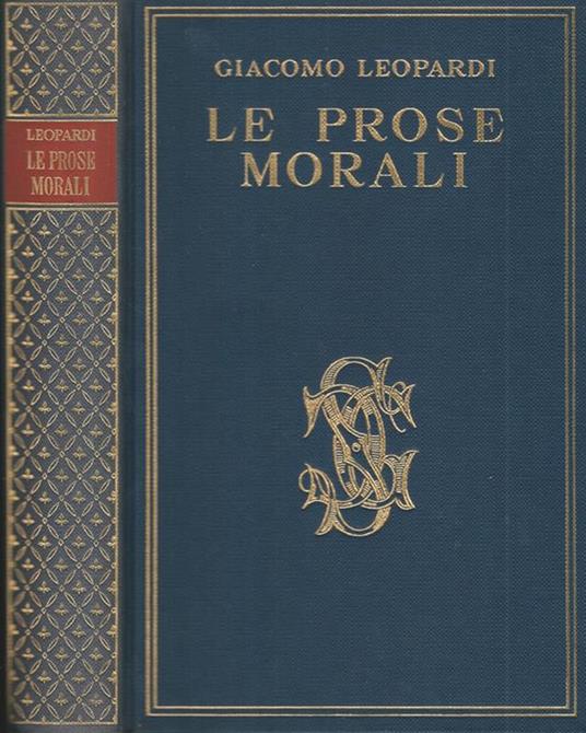 Le Prose Morali - Giacomo Leopardi - copertina