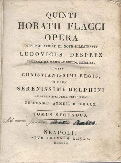 Opera Tomo II - Q. Flacco Orazio - copertina