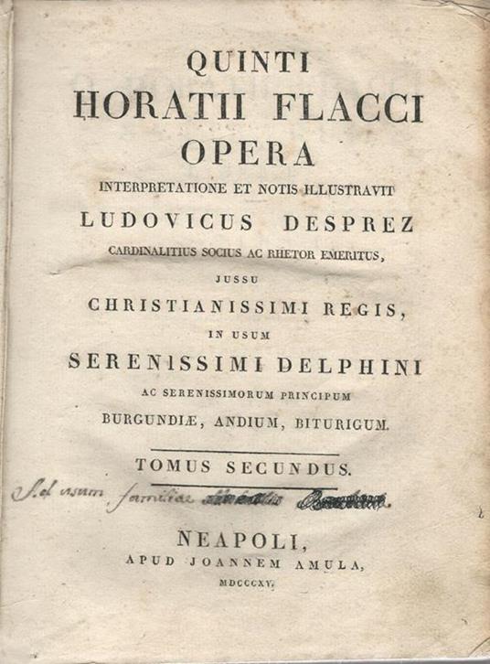 Opera Tomo II - Q. Flacco Orazio - copertina