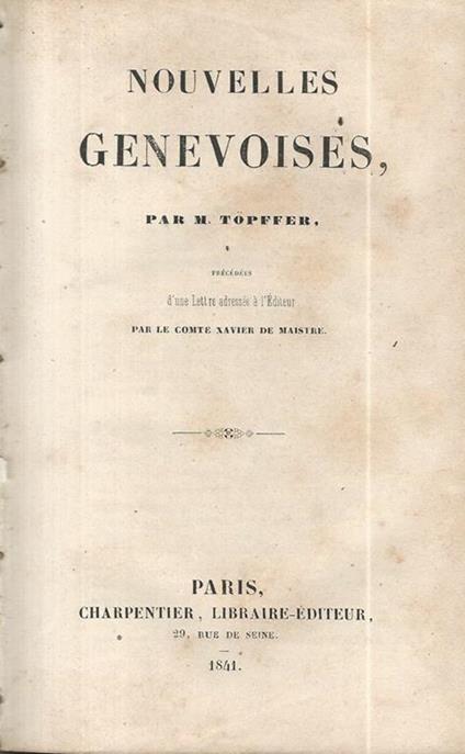 Nouvelles Genevoises - M. Topffer - copertina