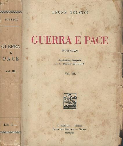 Guerra e pace Vol. III - Lev Tolstoj - copertina