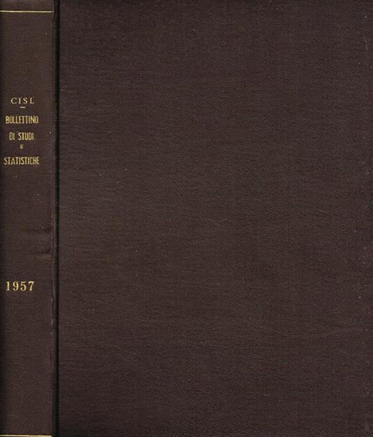 Cisl. Bollettino di studi e statistiche anno V - copertina