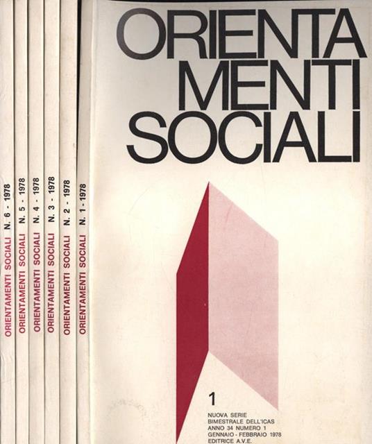 Orientamenti sociali Anno 34 n. 1. 2. 3. 4. 5. 6. Bimestrale dell' Icas - copertina