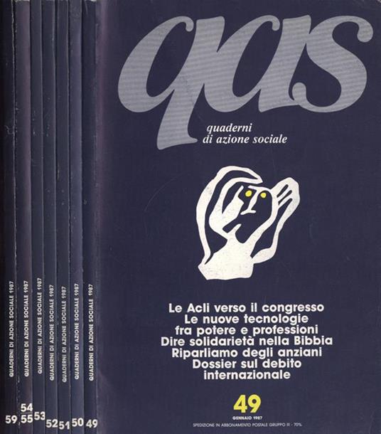 Qas Quaderni Di Azione Sociale Anno 1987 N. 49. 50. 51. 52. 53. 54, 55. 59 - copertina