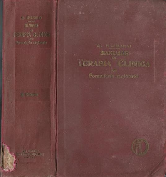 Manuale di terapia clinica con formulario ragionato - Paolo Rubino - copertina