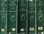 Storia della letteratura italiana vol.I IV VI VII VIII. I-Le origini e il Duecento. IV-Il Cinquecento. VI-Il Settecento. VII-L'Ottocento. VIII-Dall'Ottocento al Novecento