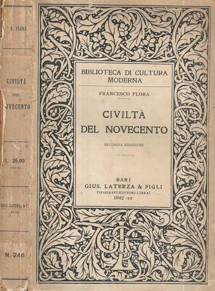 Civiltà del Novecento - Francesco Flora - copertina