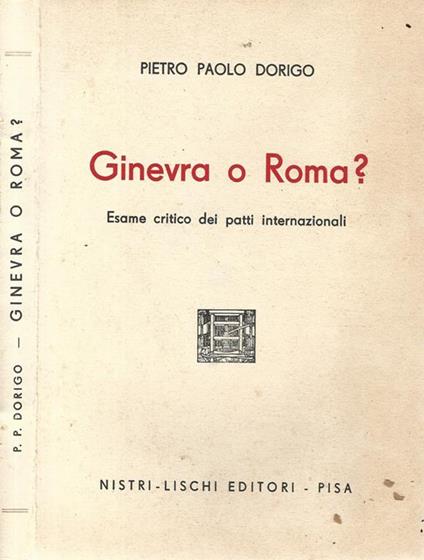 Ginevra o Roma? - copertina