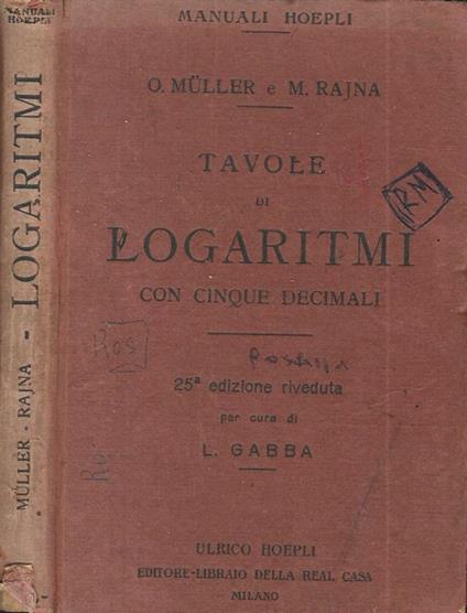 Logaritmi - Muller - copertina