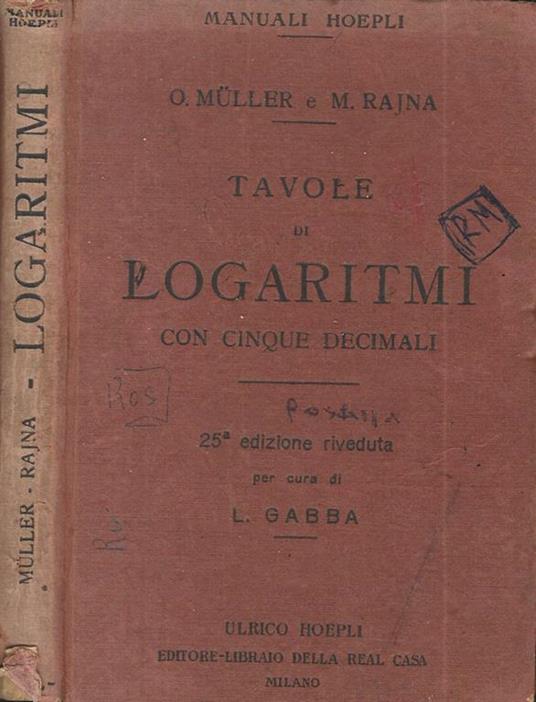 Logaritmi - Muller - copertina