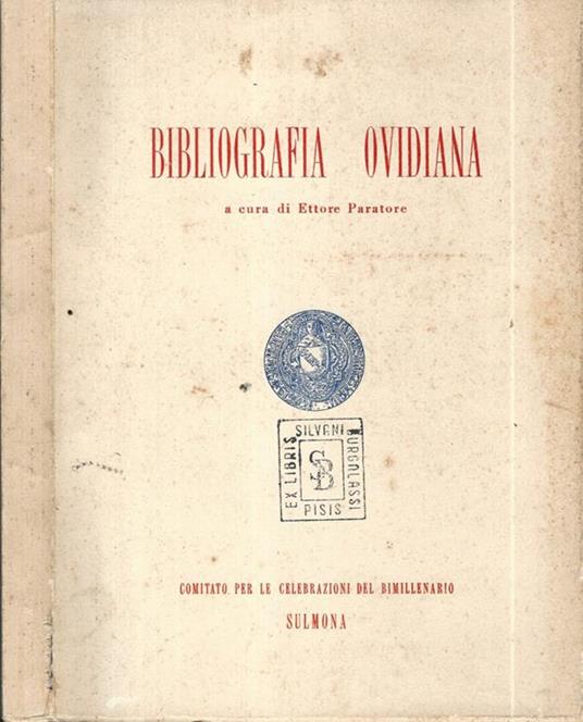 Bibliografia Ovidiana - Ettore Paratore - copertina