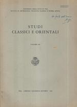 Studi classici e Orientali. Estratto