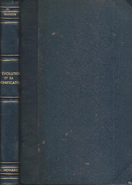 L' évolution et sa signification - George Gaylord Simpson - copertina