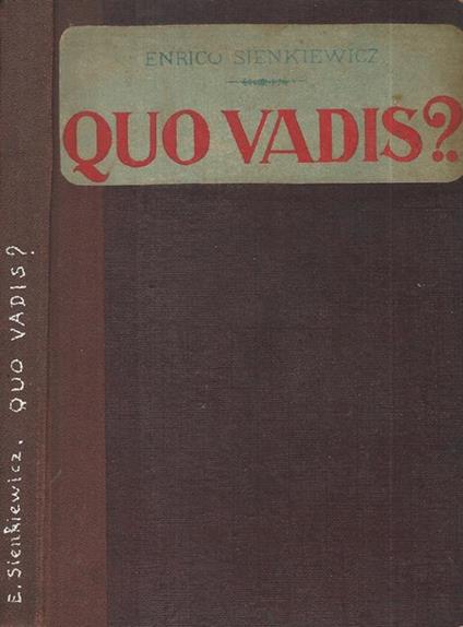 Quo vadis? - Henryk Sienkiewicz - copertina