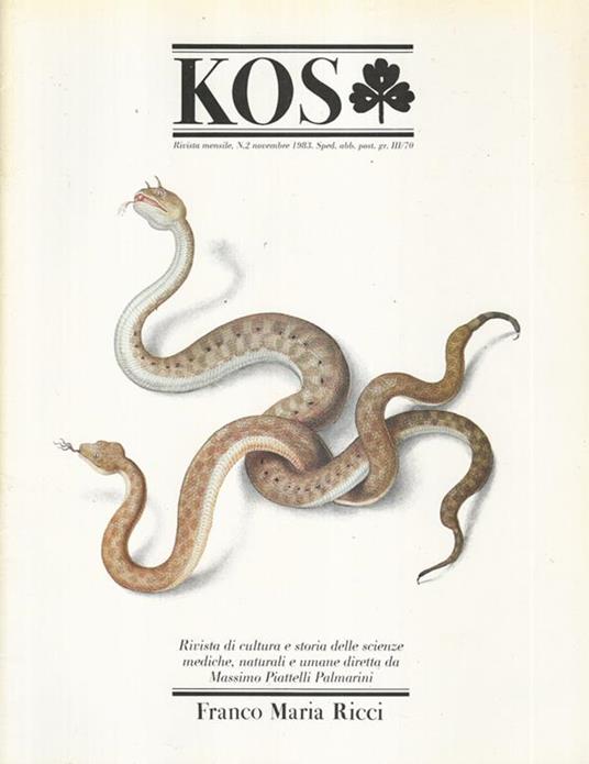 Kos Numero 2. Rivista Di Scienza E Etica - copertina