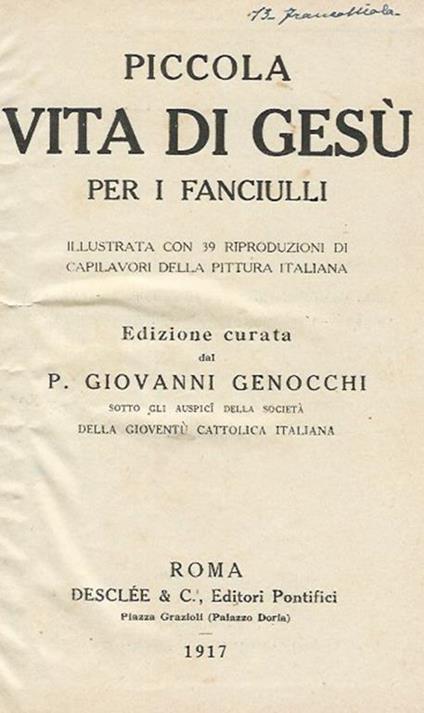 Piccola Vita di Gesù per i fanciulli - copertina