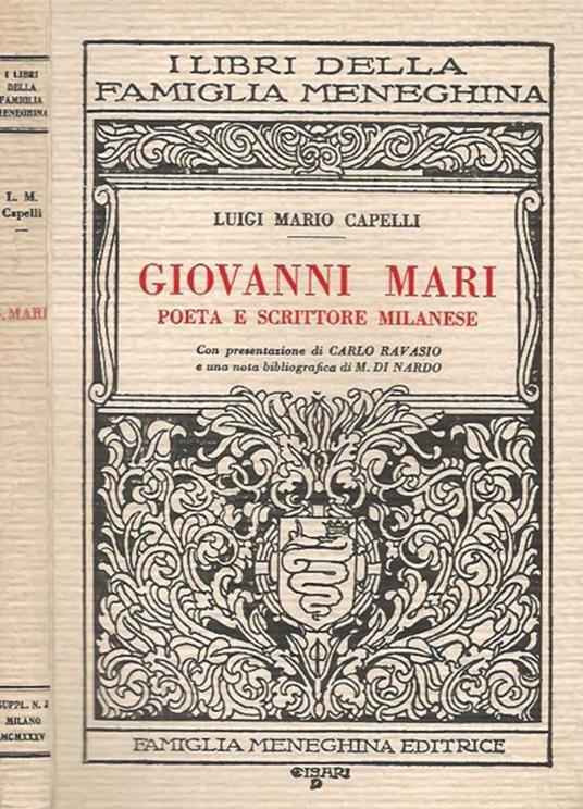 Giovanni Mari poeta e scrittore milanese - Luigi Mario Capelli - copertina