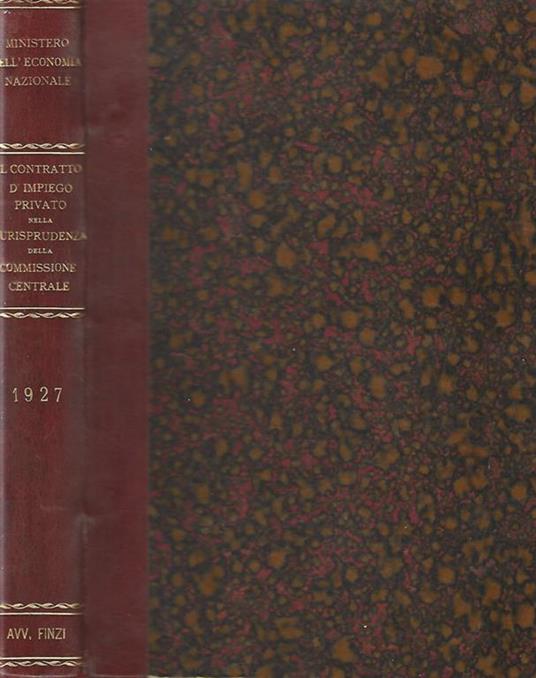 Il contratto di impiego privato nella giurisprudenza della Commissione centrale - copertina