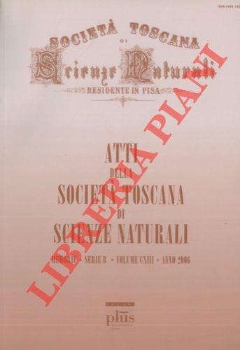 Atti della Società Toscana di Scienze Naturali - copertina
