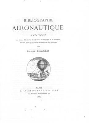 Bibliographie aéronautique catalogue - Gaston Tissandier - copertina