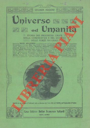 Origine ed evoluzione della specie umana. Parte IV. Universo ed umanità. Storia dei progressi umani nella conoscenza e nel dominio delle forze naturali - Hans Kraemer - copertina