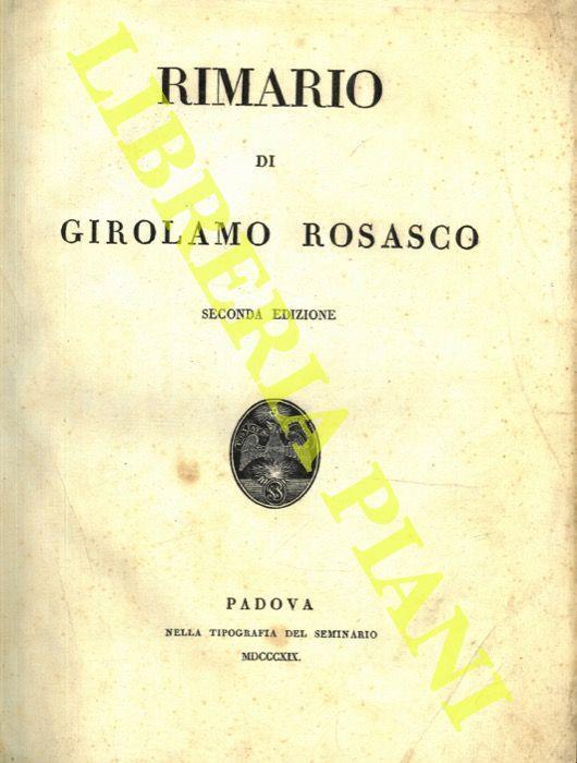 Rimario. Seconda edizione - Girolamo Rosasco - copertina