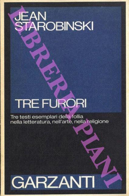 Tre furori - Jean Starobinski - copertina