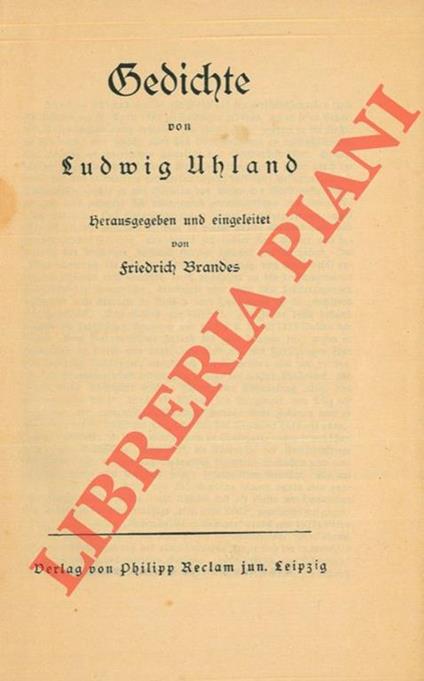 Dedichte von Ludwig Uhland - Ludwig Uhland - copertina
