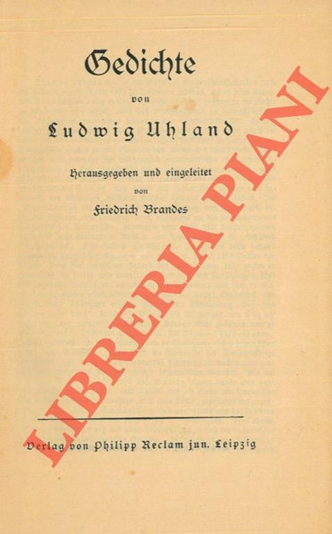 Dedichte von Ludwig Uhland - Ludwig Uhland - copertina