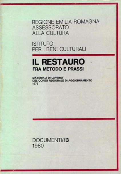 Il restauro fra metodo e prassi - copertina