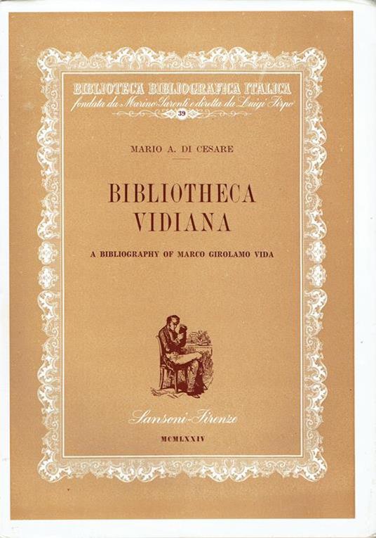 Biblioteca vidiana : a bibliography of Girolamo Vida - copertina