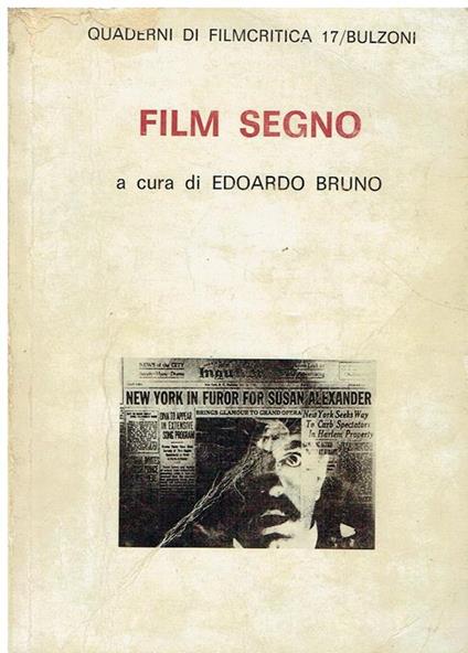 Film segno - Edoardo Bruno - copertina